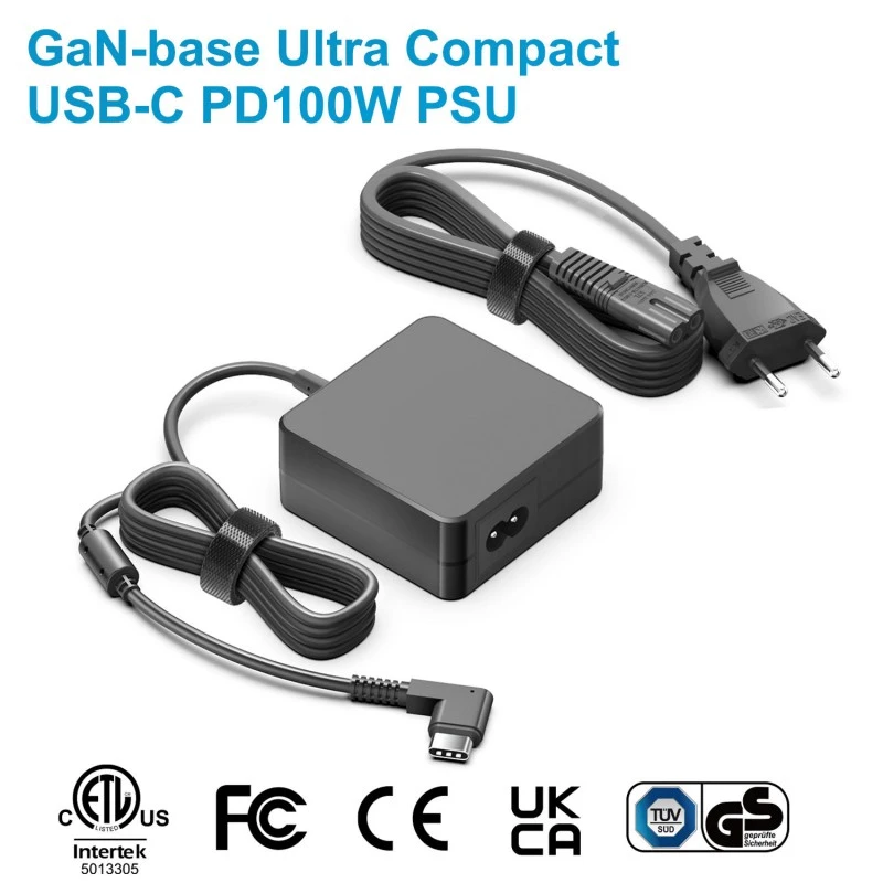100 Вт GaN шаршы PD USB-C қуат адаптері