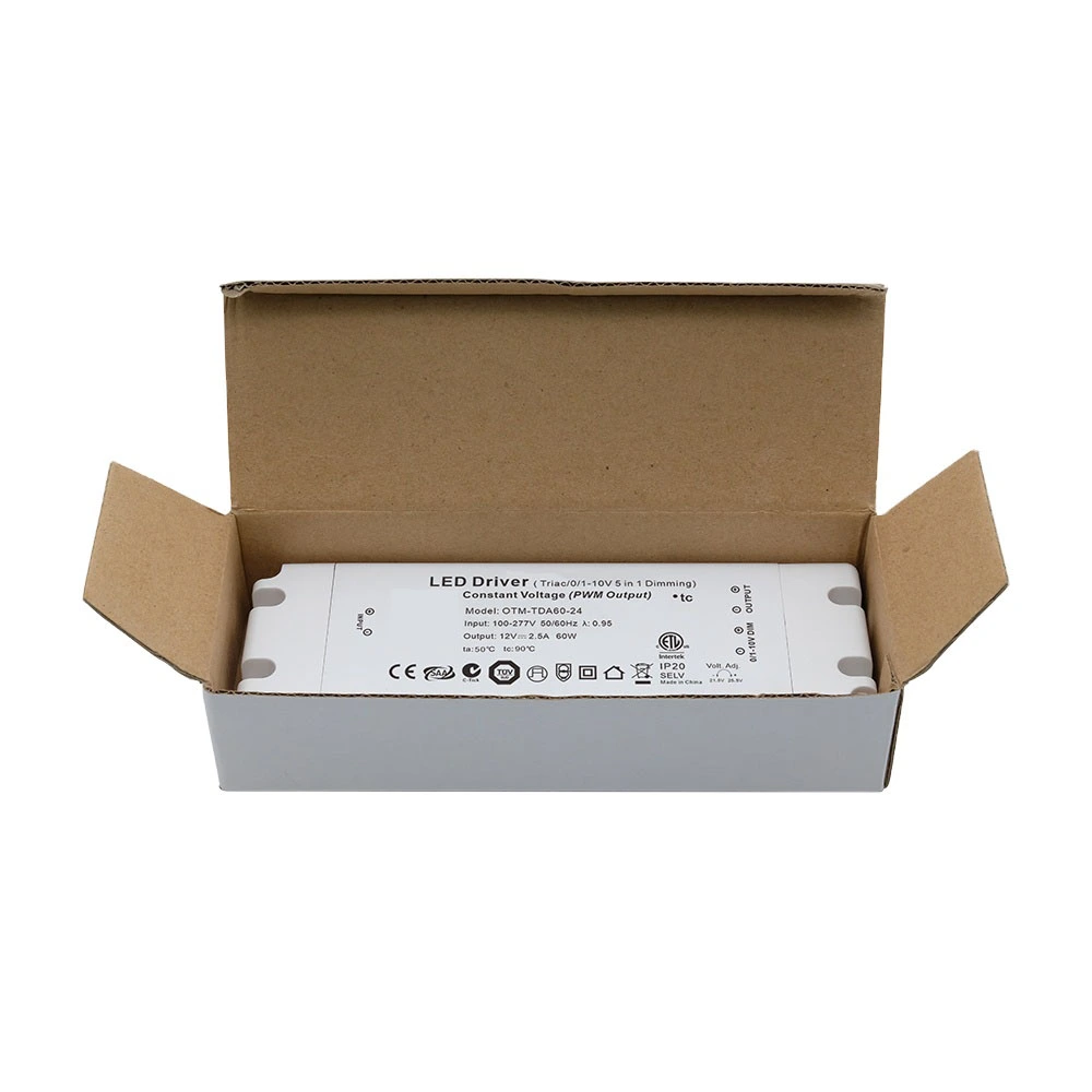 60 Вт тұрақты кернеу ультра жұқа триак күңгірттелетін жарық диодты драйвер