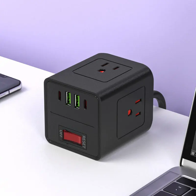 Us Flat Plug Travel Power Strip Cube қуат ұясы